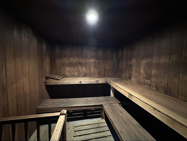 view of sauna