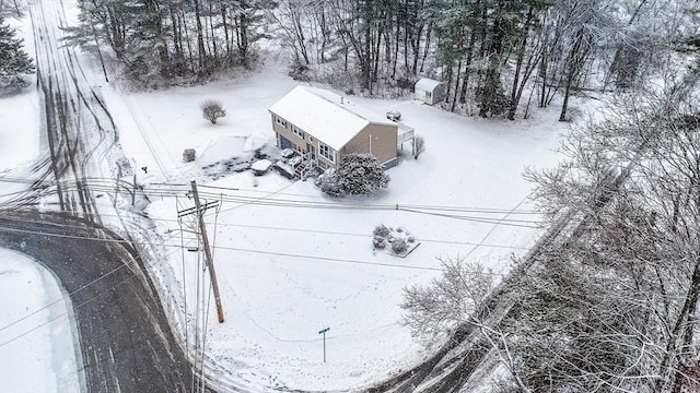 view of snowy aerial view