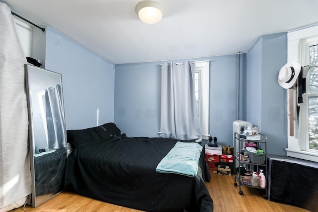 bedroom featuring light hardwood / wood-style flooring