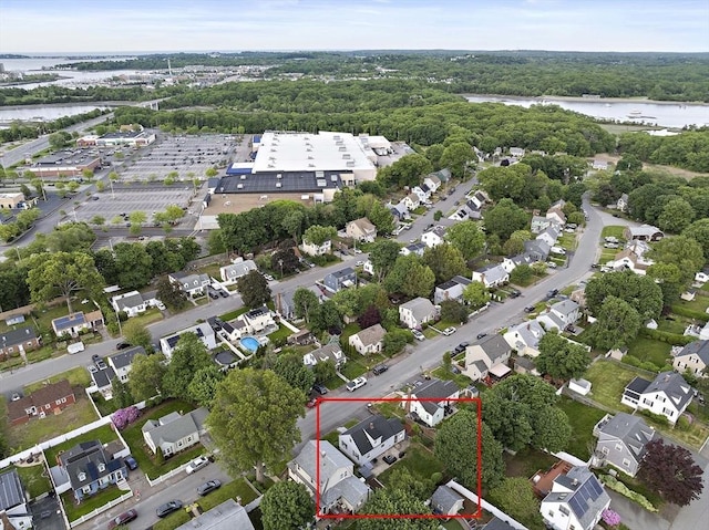 45 Weyham Rd, Weymouth, MA 02191 - aerial overview of property's location featuring property boundaries highlighted and a nearby body of water