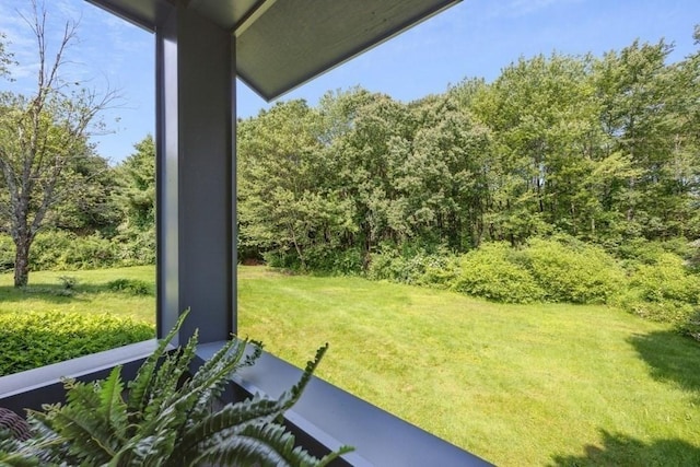 1292 Main St, Lancaster, MA 01523 - view of grassy yard featuring a forest view