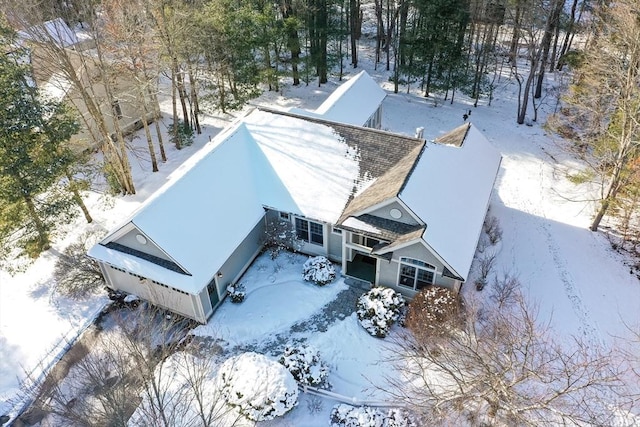 view of snowy aerial view