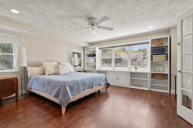 23 Hanson St, Wakefield, MA 01880 - bedroom with dark wood-style floors, a ceiling fan, and recessed lighting