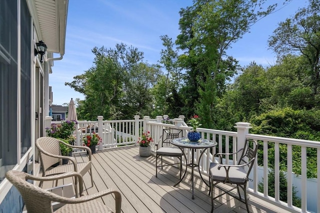 view of wooden deck