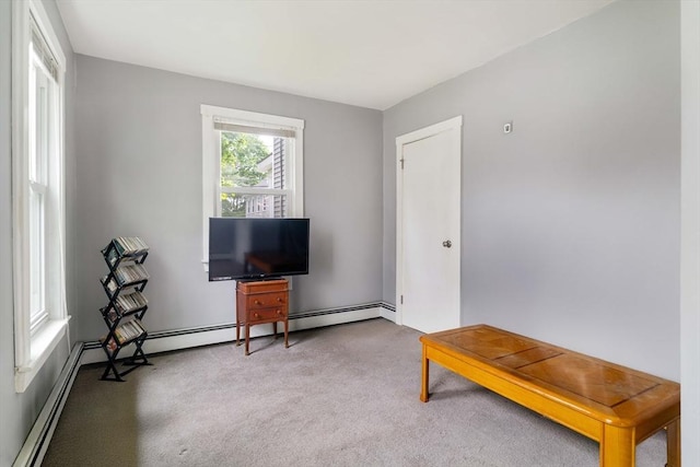 12 Cross St, Pepperell, MA 01463 - sitting room featuring carpet flooring and a baseboard radiator