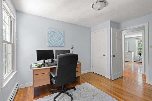 1005 Forest St, North Andover, MA 01845 - office space featuring baseboard heating, light wood finished floors, and baseboards
