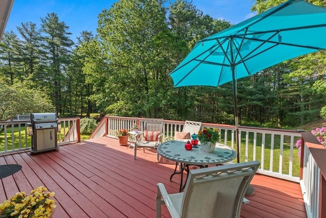 1005 Forest St, North Andover, MA 01845 - wooden terrace featuring grilling area and a lawn