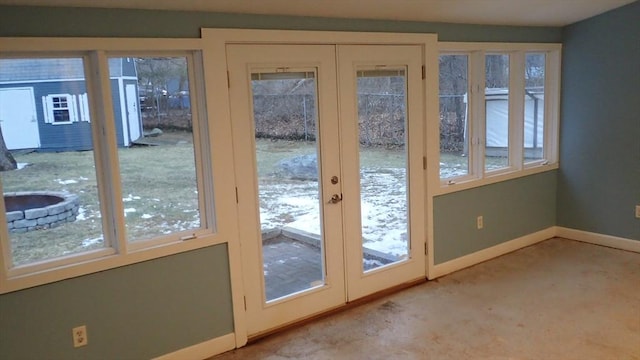 doorway to outside featuring french doors