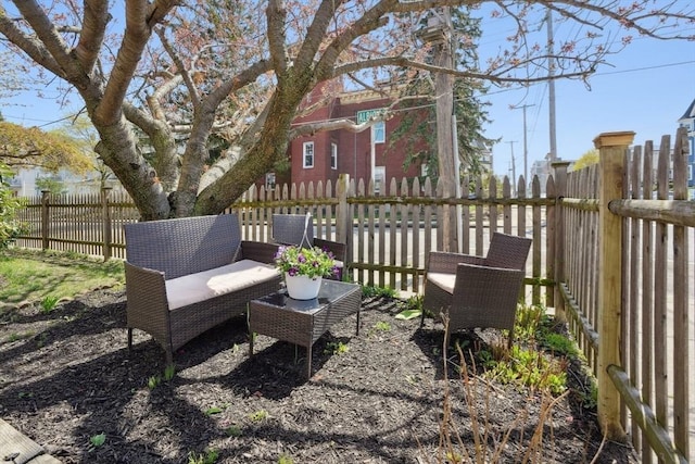 view of patio with a fenced backyard