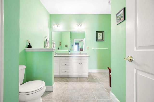 75 Orchard Meadow Dr Unit 75, Shrewsbury, MA 01545 - bathroom with tile patterned flooring, toilet, baseboards, and double vanity