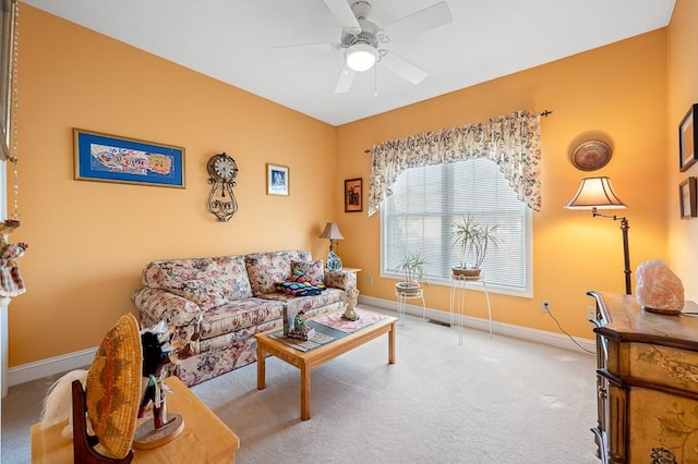 75 Orchard Meadow Dr Unit 75, Shrewsbury, MA 01545 - carpeted living area featuring baseboards and ceiling fan