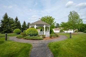 75 Orchard Meadow Dr Unit 75, Shrewsbury, MA 01545 - surrounding community with a gazebo, a yard, and driveway