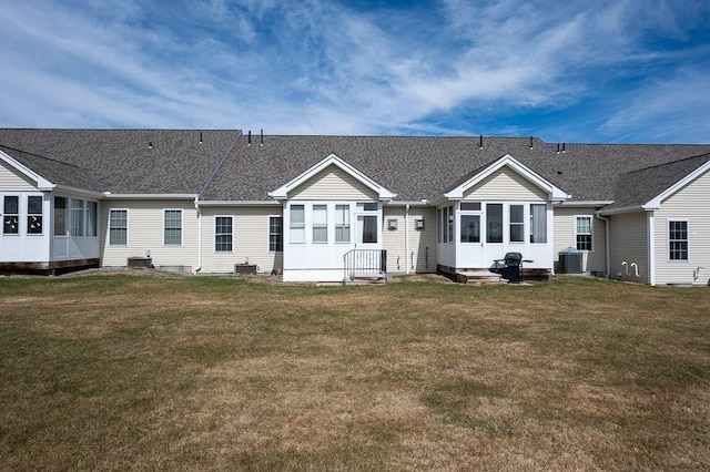 75 Orchard Meadow Dr Unit 75, Shrewsbury, MA 01545 - back of house with cooling unit, entry steps, and a yard