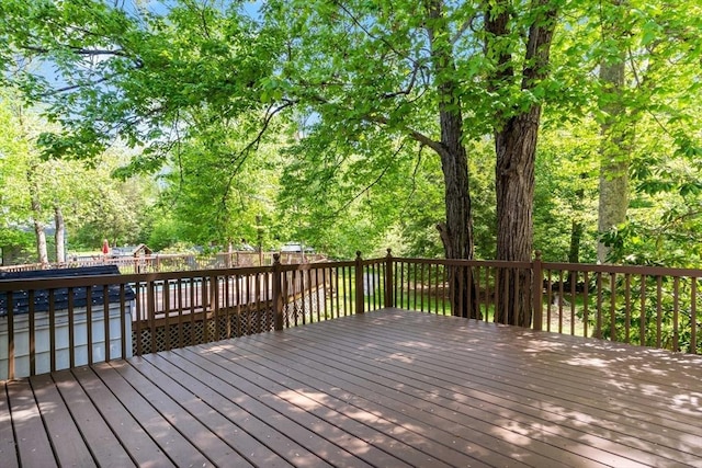 wooden terrace with fence