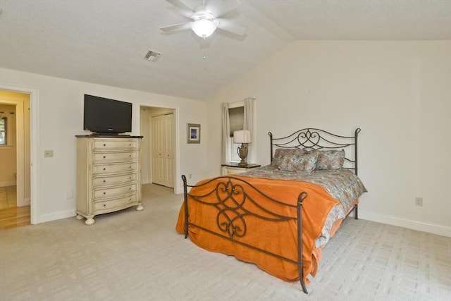 717 Northampton St Unit 41, Holyoke, MA 01040 - bedroom featuring lofted ceiling, light colored carpet, ceiling fan, and a closet