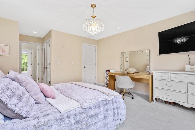 132 Hemmingway Pl, Wrentham, MA 02093 - carpeted bedroom featuring a chandelier and an office area