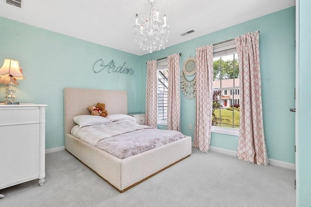 132 Hemmingway Pl, Wrentham, MA 02093 - carpeted bedroom with a chandelier and baseboards