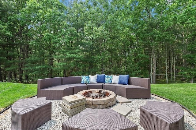 132 Hemmingway Pl, Wrentham, MA 02093 - view of patio featuring an outdoor living space with a fire pit