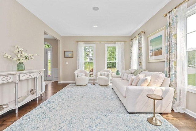 132 Hemmingway Pl, Wrentham, MA 02093 - living room with dark wood-style flooring and baseboards