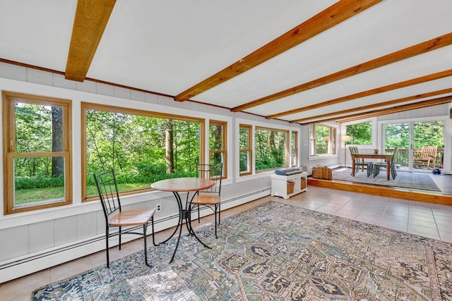26 Beacon St, Amesbury, MA 01913 - sunroom / solarium with a baseboard heating unit and tile patterned flooring