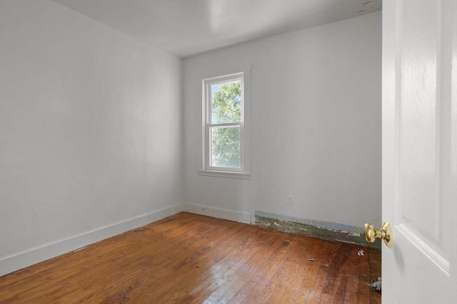 spare room with wood-type flooring