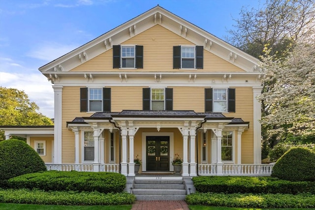 italianate-style house featuring covered porch