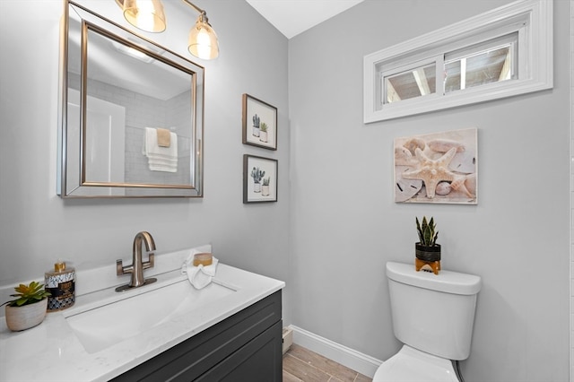 bathroom with toilet and vanity