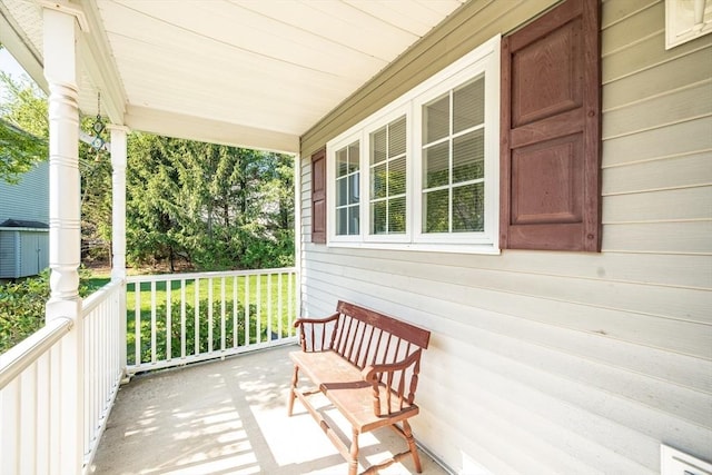 deck with covered porch