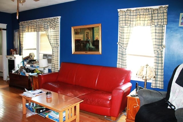 64 Garfield Ave, Woburn, MA 01801 - living area with wood finished floors and ceiling fan