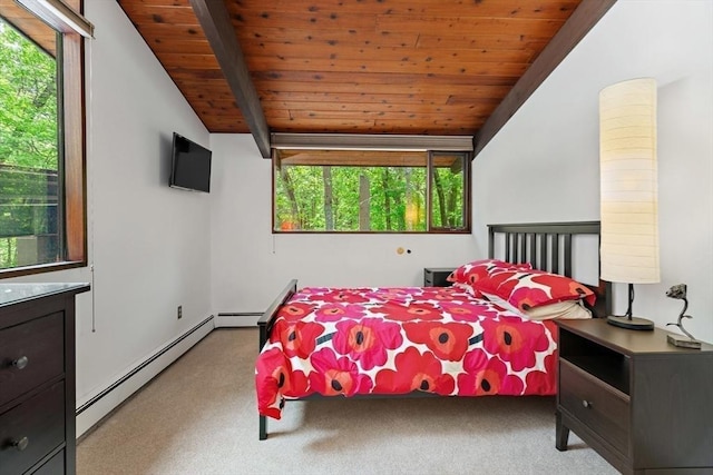 183 Indian Hl, Carlisle, MA 01741 - carpeted bedroom with wood ceiling and baseboard heating