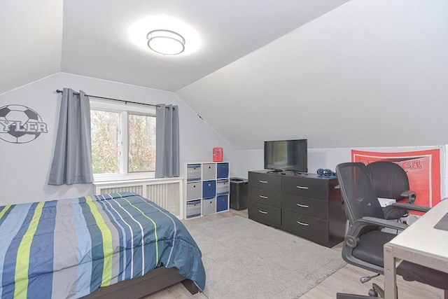197 N St, Mattapoisett, MA 02739 - bedroom featuring lofted ceiling, an office area, and wood finished floors