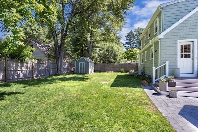 8 May St, Sharon, MA 02067 - fenced backyard featuring a storage unit