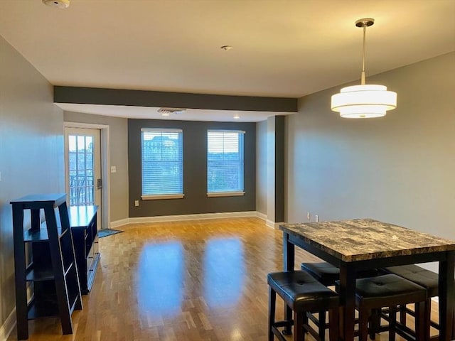 dining room featuring light hardwood / wood-style floors