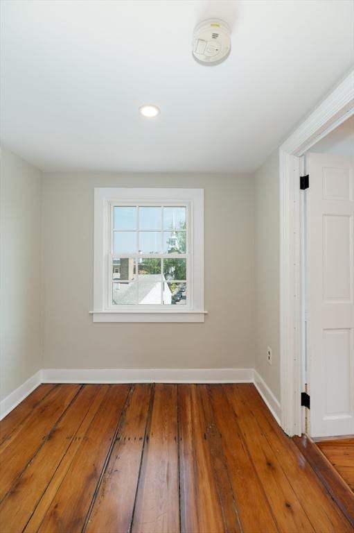 2 Court St Unit 3, Newburyport, MA 01950 - unfurnished room with a smoke detector, wood finished floors, and recessed lighting