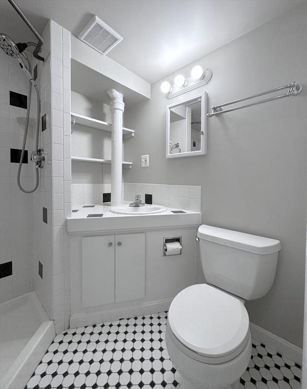 6 Oak St, Foxboro, MA 02035 - full bath with toilet, a stall shower, vanity, and tile patterned floors