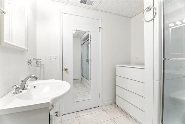 102 Pinehurst Dr Unit 102, East Longmeadow, MA 01028 - full bath featuring tile patterned floors, vanity, visible vents, and a shower stall