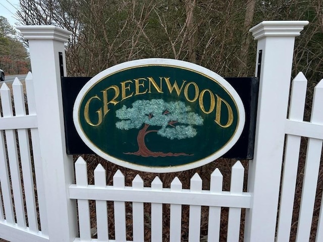 view of community sign