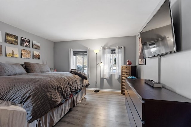 bedroom featuring light hardwood / wood-style floors