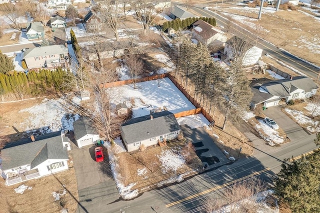 aerial view with a residential view