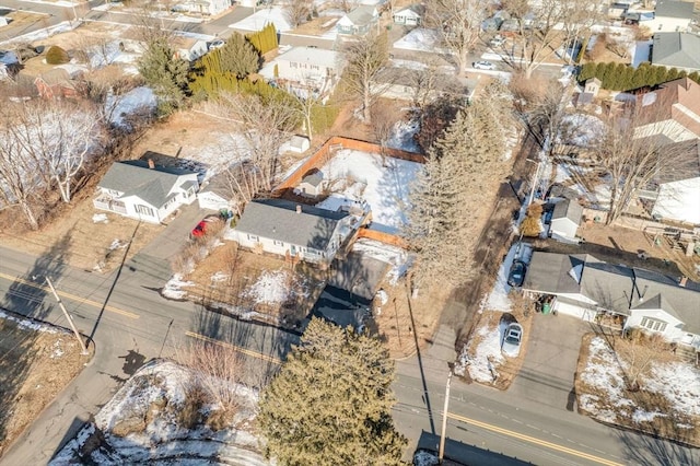 birds eye view of property with a residential view