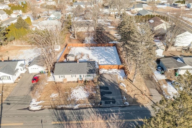 bird's eye view featuring a residential view