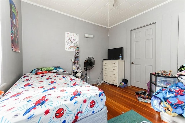 479 Main St, Hanson, MA 02341 - bedroom featuring ornamental molding and hardwood / wood-style flooring