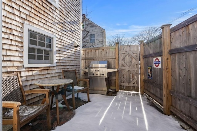 view of patio / terrace with a grill