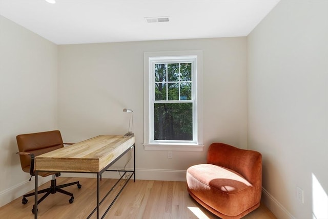 11 Cuba St, Andover, MA 01810 - home office featuring baseboards, light wood-type flooring, and visible vents