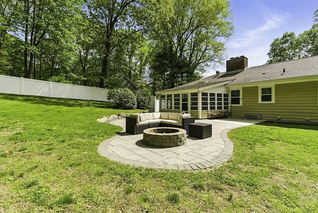 19 Mill Rd, Westborough, MA 01581 - view of yard with a fire pit and a patio area