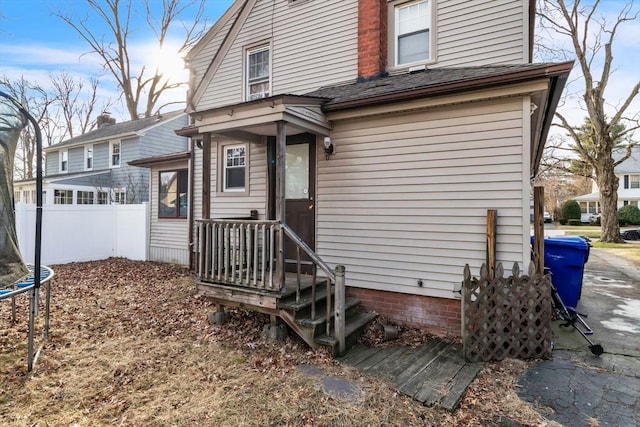 back of property with a trampoline