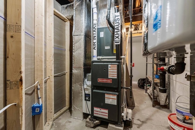 utility room with heating unit