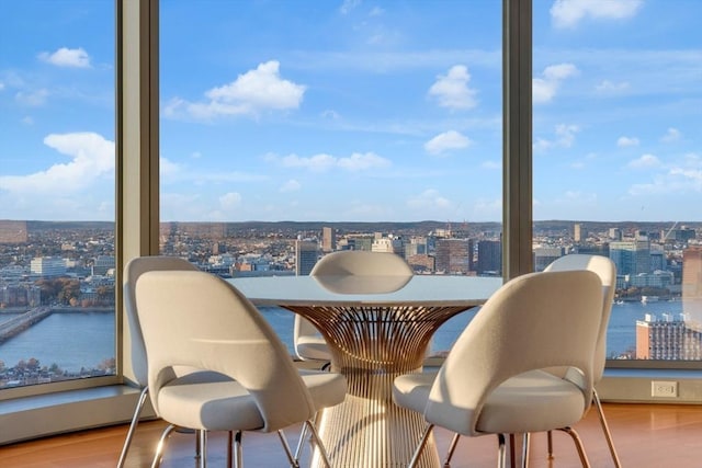 balcony with a view of city