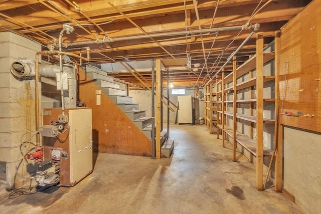 45 Alpine Dr, Southbridge, MA 01550 - unfinished below grade area with stairway