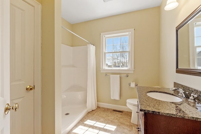 2 Rich Rd, Milford, MA 01757 - full bathroom with vanity, baseboards, a shower with curtain, and visible vents